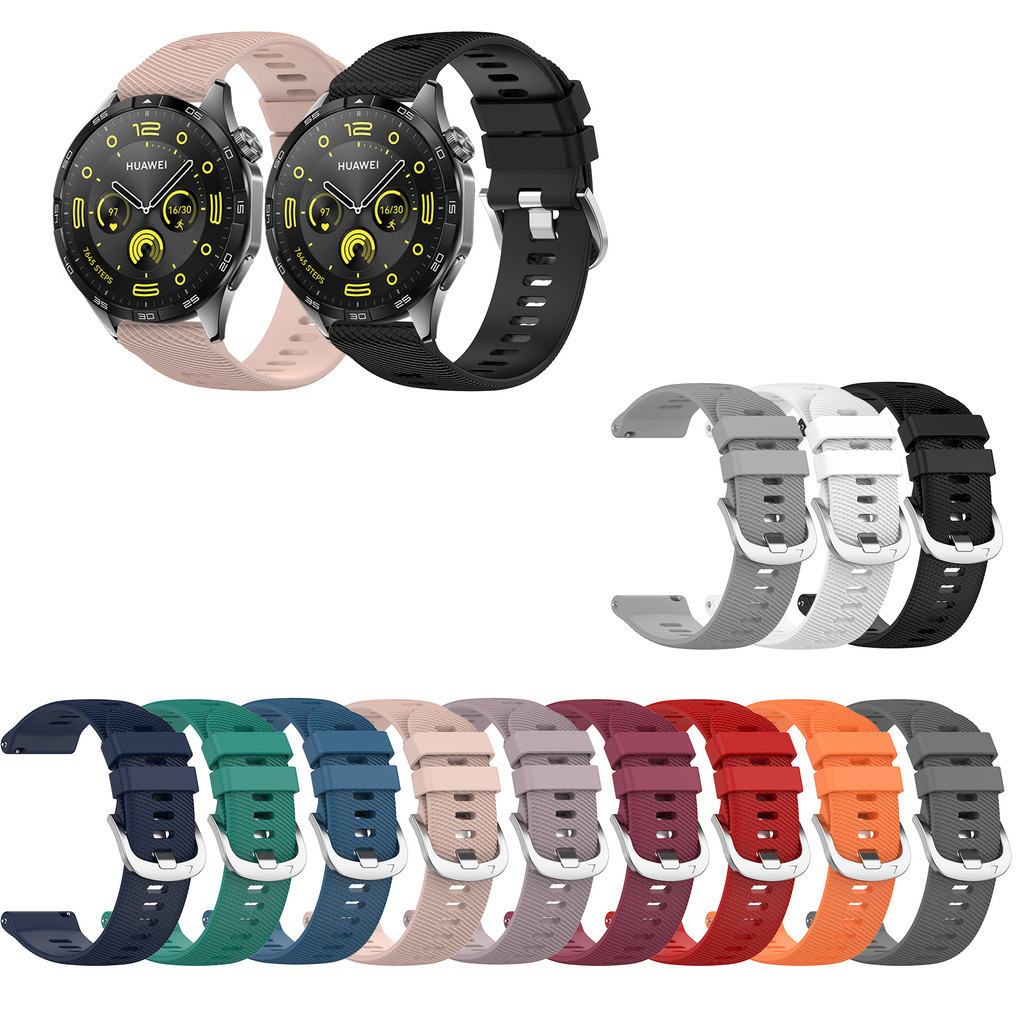 18 มม.20 มม.22 มม.ซิลิโคนสําหรับนาฬิกา Huawei Watch GT6 6 pro GT 2 3 4 5 6 GT2e GT3 SE GT2 pro GT3 Pro GT4 Pro 46 มม.43 มม.42 มม.41 มม.Buds Ultimate 3 4 Sport Replacement Band