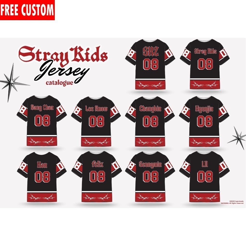 [ชื่อที่กําหนดเองฟรี]Stray Kids NEW Jersey [INTERNATIONAL] - Jersey, Enhypen Mens Womens Sports Jers