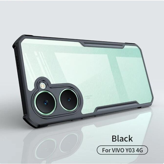 พร้อมส่ง VIVO Y200 Y19S Y03T Y18 Y28 Y03 Y100 อะคริลิค ด้านหลัง เคสใส PC TPU เคสนิ่ม กันกระแทก ขอบกั
