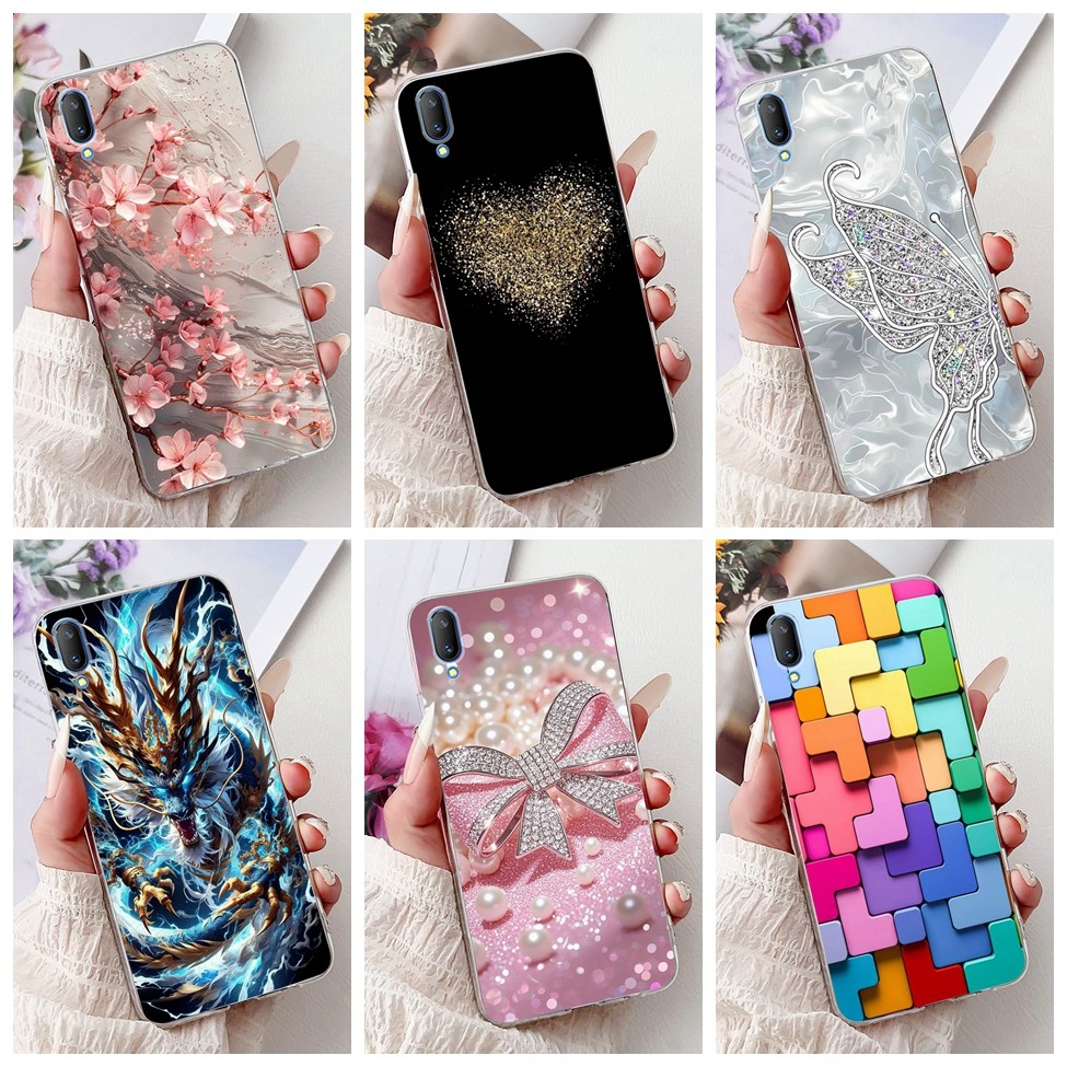 ปลอกใส Vivo V11 1804 1806 1814 ฝาครอบ Vivo V11 Pro กรณีผีเสื้อหรูหรารักแฟชั่นดอกไม้ Cool หล่อสิงโตทาสี