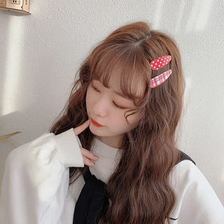 กิ๊บติดผมลายจุดสีแดง BB clip หน้าม้าลายตารางหมากรุกสีแดงและสีขาว กิ๊บติดผมสไตล์เกาหลีสไตล์สาวหวาน