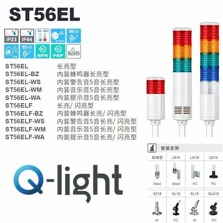 นาฬิกาปลุก Q-light Signal ไฟสามสี ไฟยาว ST56EL-BZ-3-24V ชนิดซัพพลาย สามารถ Wright Ready Stock RVAH