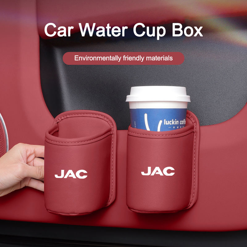 รถถ้วยน้ําที่นั่งด้านหลังเครื่องดื่ม Rack หนังถ้วยน้ําสําหรับ JAC S2 J3 Board JS2 S3 JS3 J2 S5 T8 Re