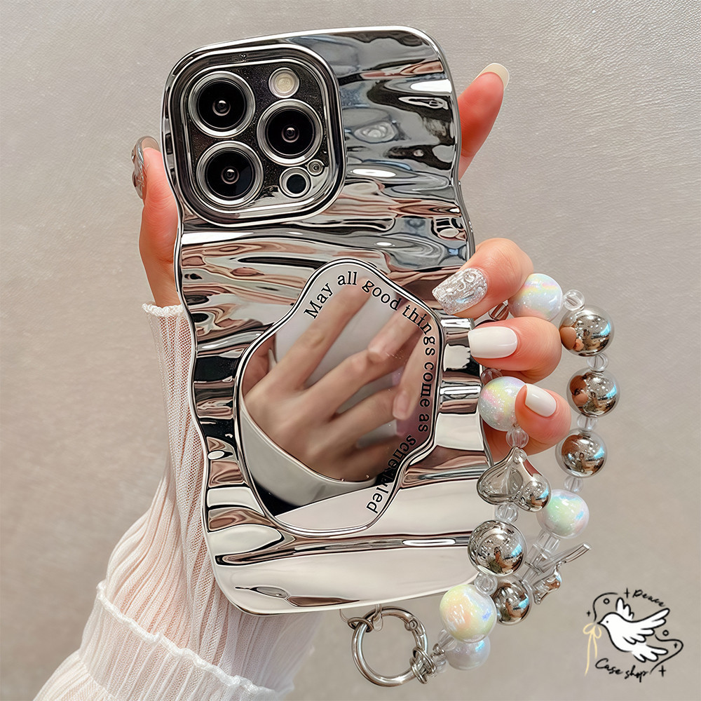 COD-ในไทย💥For iPhone 16 11 13 15 Pro Max 7 8 Plus 12 13 13 Pro Max XR XS Max เคสโทรศัพท์มือถือ Wave Mirror ป้องกันการตก