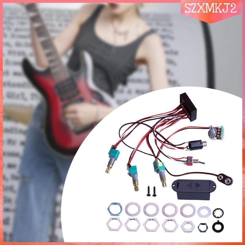 [szxmkj2] Bass EQ Equalizer Replacement Electric Bass Preamp สําหรับ Bass Pickup Parts