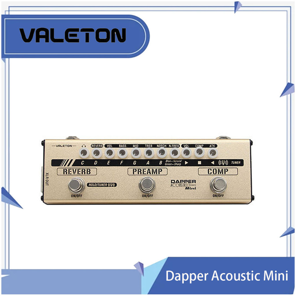 VALETON Dapper Acoustic Mini Electric-Acostic Guitar DI Analog Preamp Multi-Effects Pedal