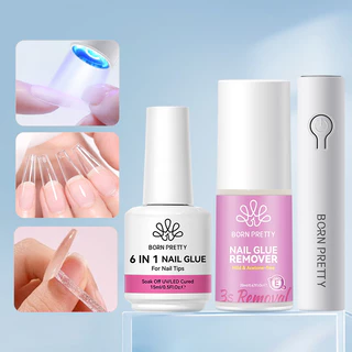 【Local】BORN PRETTY โคมไฟเล็บแบบพกพา 6-in-1 เล็บกาว Remover ชุดเจลเล็บเครื่อง UV LED อุปกรณ์เครื่องมือชุด