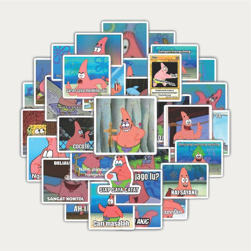 สติ๊กเกอร์แพ็ค Patrick Meme V1 สติ๊กเกอร์ | สติ๊กเกอร์ TUMBLR | สติ๊กเกอร์แล็ปท็อปสําหรับกระเป๋าเดิน