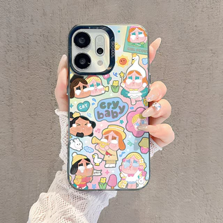 เคส OPPO Reno 14 15 16 14F 15F 16F 5G เคส OPPO Reno 14 15 16 Pro Max 5G เคสน่ารักไคร้เบบี้ Crybaby เด็กผู้หญิงอินเทรนด์กันกระแทกน่ารักกระต่ายฝ้าความรู้สึกกรณีสําหรับเด็กผู้หญิงเด็กผู้ชายนักเรียน