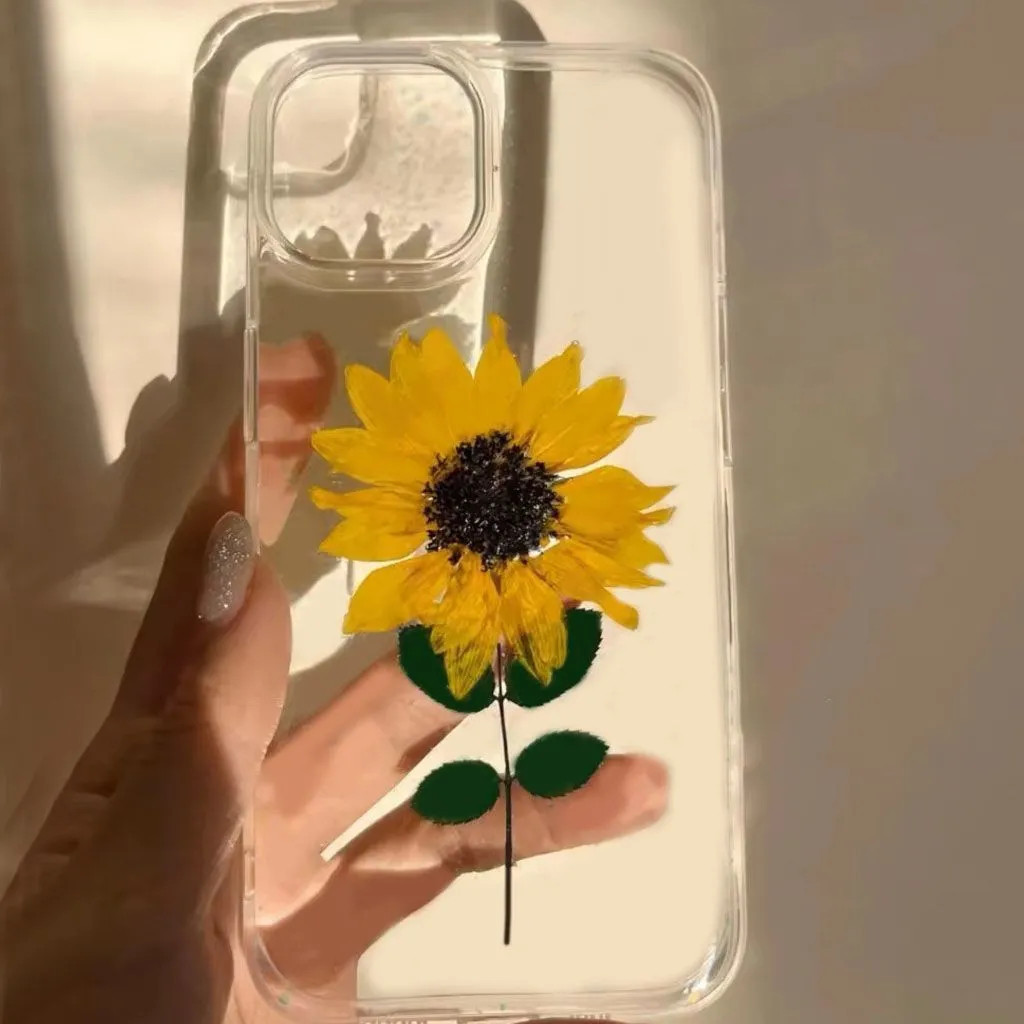 ภาพวาดสีน้ํามันดอกทานตะวันที่เรียบง่ายอินเทรนด์ที่ไม่ซ้ํากันเคสโทรศัพท์โปร่งใสเหมาะสําหรับiPhone 13Promax 15Pro 16Promax Anti-Fingerprint 12Pro 7Plus 11Promax 14Plus XSกันกระแทกกันกระแทกป้องกันกรณีนุ่ม