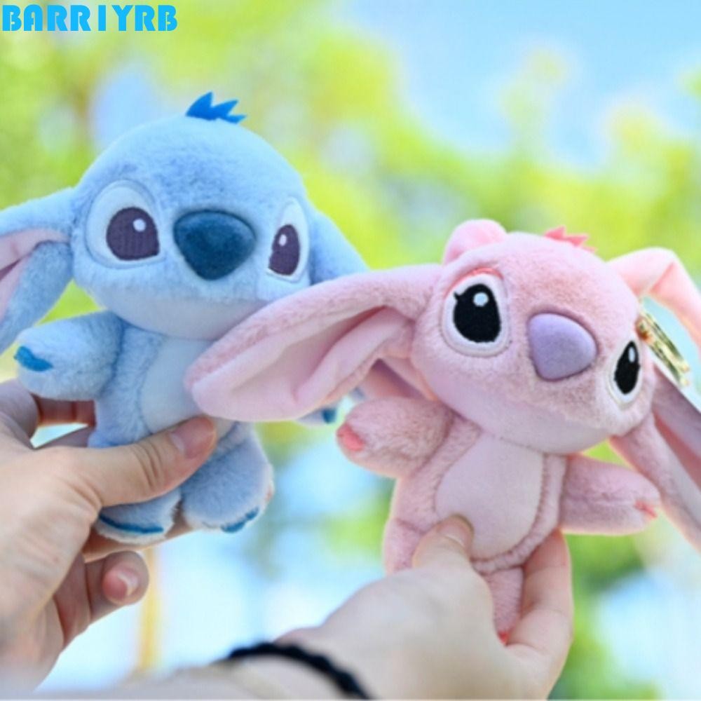 BARR1YRB Lilo & Stitch ตุ๊กตาพวงกุญแจ, Fluffy PP Cotton Stitch Angel Plush พวงกุญแจ,คอลเลกชันตลกการ์ตูนตุ๊กตาอะนิเมะพวงกุญแจหญิง