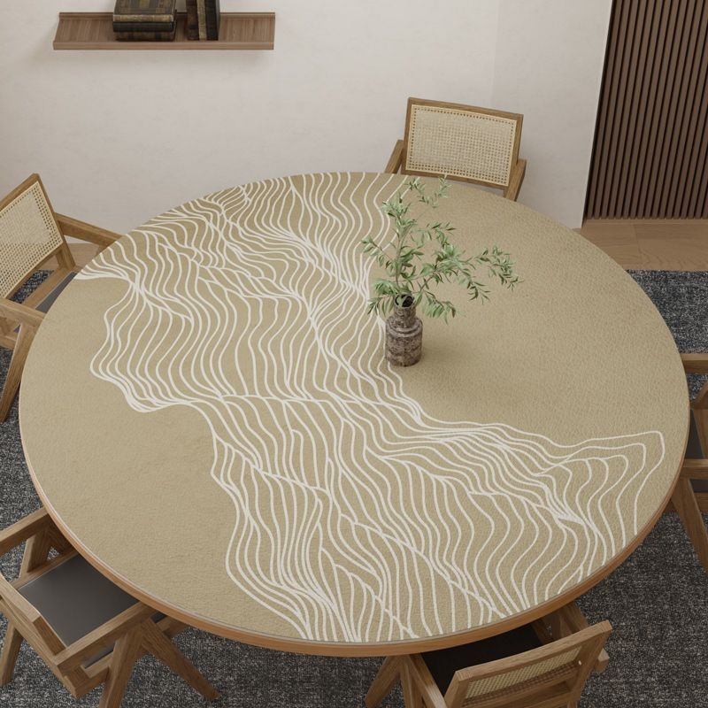 แผ่นรองโต๊ะหนังทรงกลมสไตล์โมเดิร์นไม่มีล้างกันน้ําและกันน้ํามันผ้าปูโต๊ะทรงกลมในครัวเรือน - รูปที่ 4