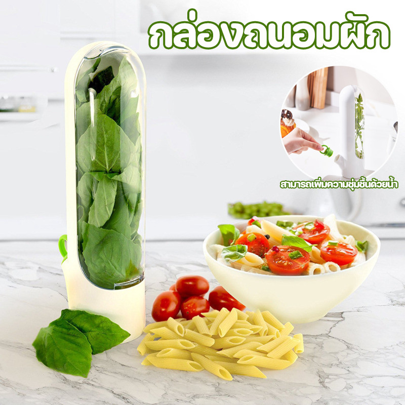 🥬พร้อมส่ง🥬กล่องถนอมผัก ที่เก็บผัก ถ้วยสมุนไพรสด ทรงกระบอก ประหยัดพื้นที่ ช่วยถนอมให้ผักสดนานกว่าเดิม ไม่ทำให้ผักช้ำ