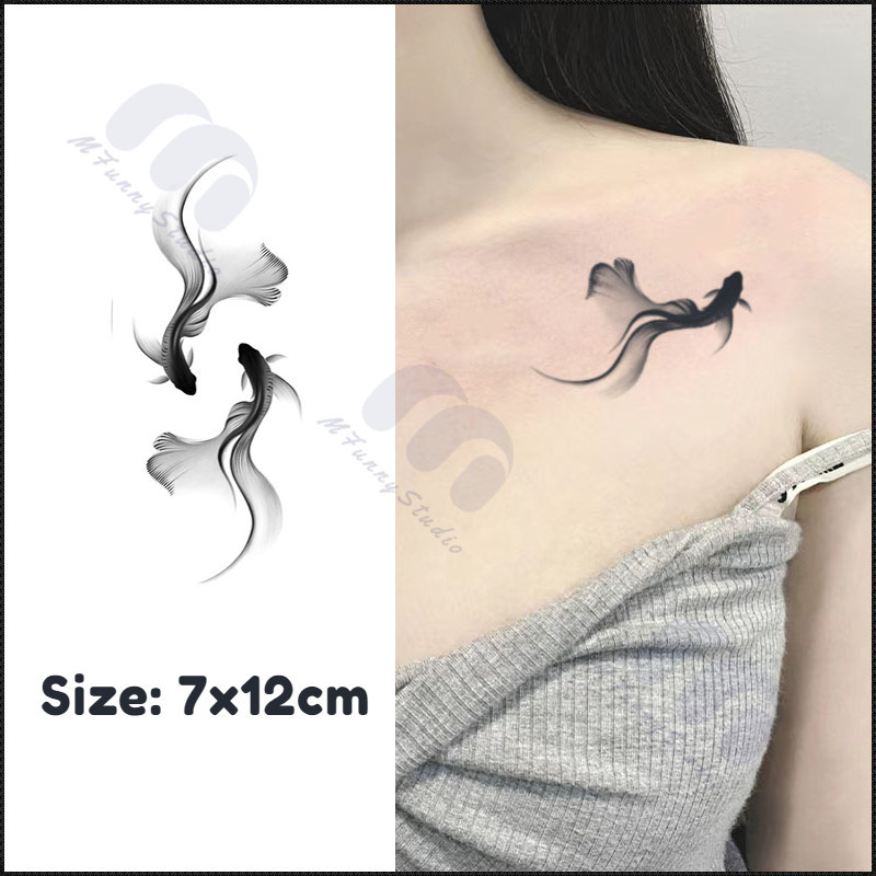 【MF Magic Tattoo】ราศีมีนเต้นรำ สติ๊กเกอร์รอยสักชั่วคราว กันน้ํา ติดทนนาน 15 วัน