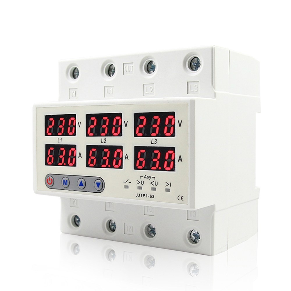 ✹3Phase 4Wire Self-reset Protector Overvoltage Undervoltage Current Limiting Circuit Breaker Overloa