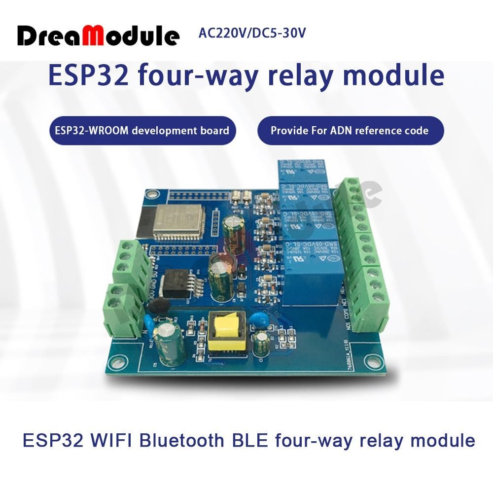 ✷AC 220V/DC 5-30V Power Supply ESP32 WIFI Bluetooth BLE Four-way Relay Module ESP32-WROOM Developmen