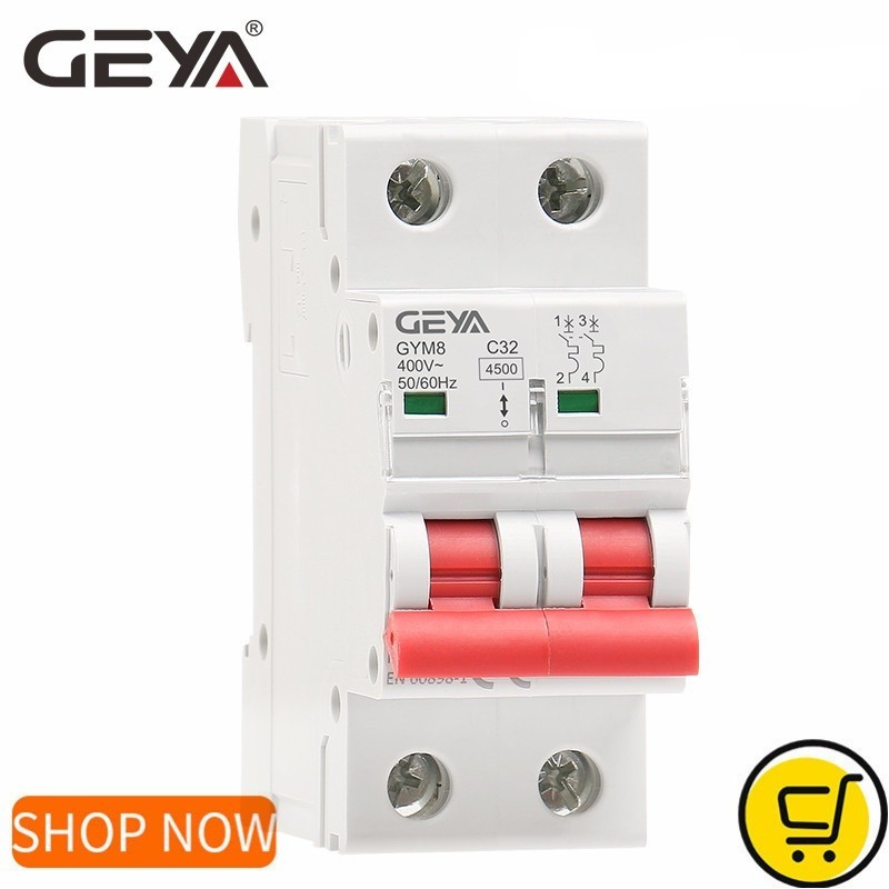 ✧GEYA GYM8 Double Pole Din Rail MCB 4.5KA Miniature Circuit Breakers 63A AC Type with CE CB SEMKO Ce