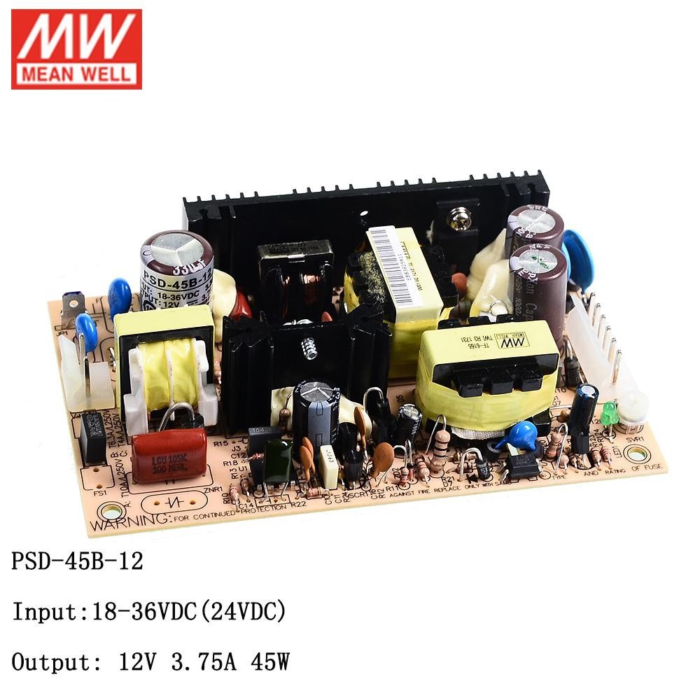 ✦MEAN WELL PSD-45B-12 18~36V to 12V 45W DC-DC PCB Converter Switching Power Supply 24V DC to 12V DC