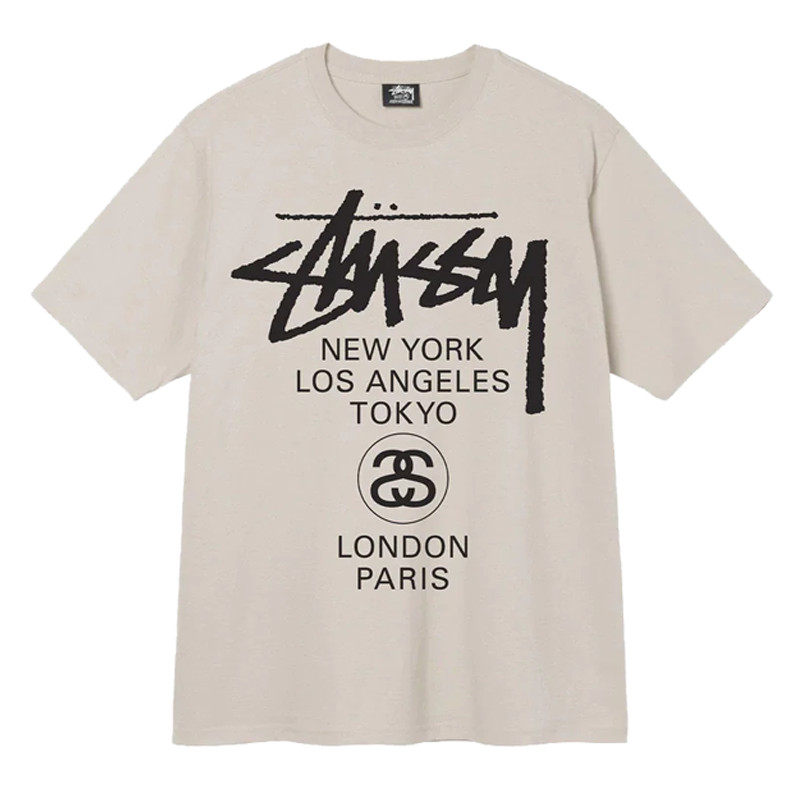 stussy World Tour tee American version of T-shirts for men and women alike