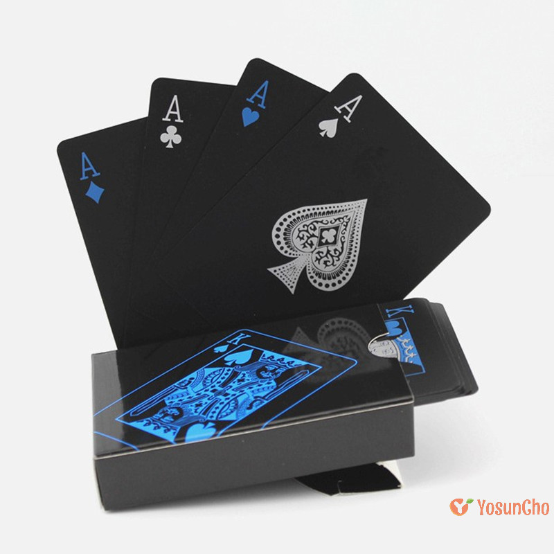 Yosunchoker] พลาสติกสีดํา Magic Poker Pvc กันน้ําหมากรุกและการ์ด Leisure เกมโป๊กเกอร์อุปกรณ์เสริมเกมกระดานใหม่
