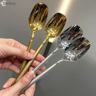 Elebuy ช้อนสแตนเลส Thicken ยาวช้อนซุปสําหรับหม้อร้อน Scoops …