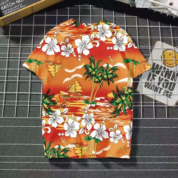 เสื้อยืดคอกลม MS ใส่ได้ทุกเพศ ทุกวัย อก 42 นิ้ว ลายดอก คอตตอนผสม สินค้าพร้อมส่งจากไทย