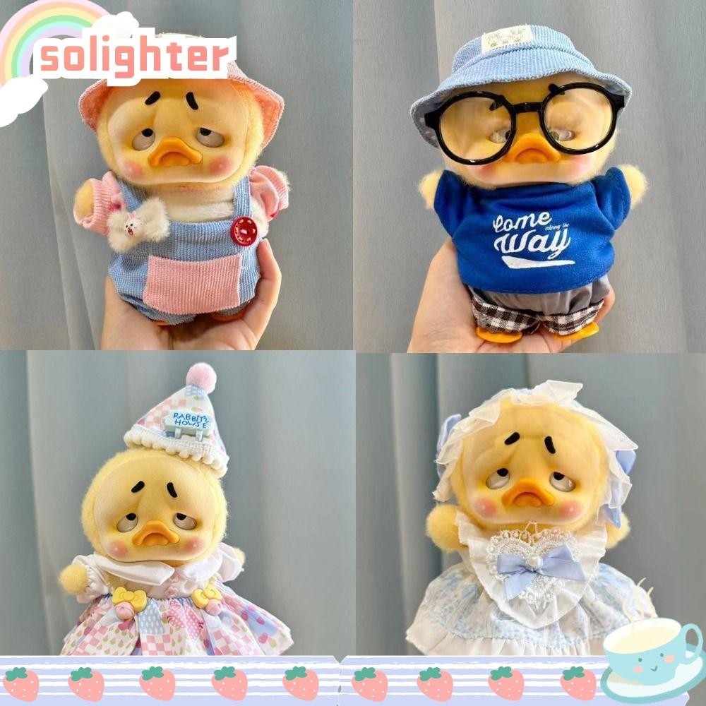 Solighter เสื้อผ้าเป็ด Annoying, เป็ดน้อยสีเหลืองตุ๊กตาทํามือ, หลากสีทนทาน Kawaii ตุ๊กตาผ้าฝ้ายเสื้อผ้าสําหรับ 15 ซม.ตุ๊กตาเป็ด Annoying