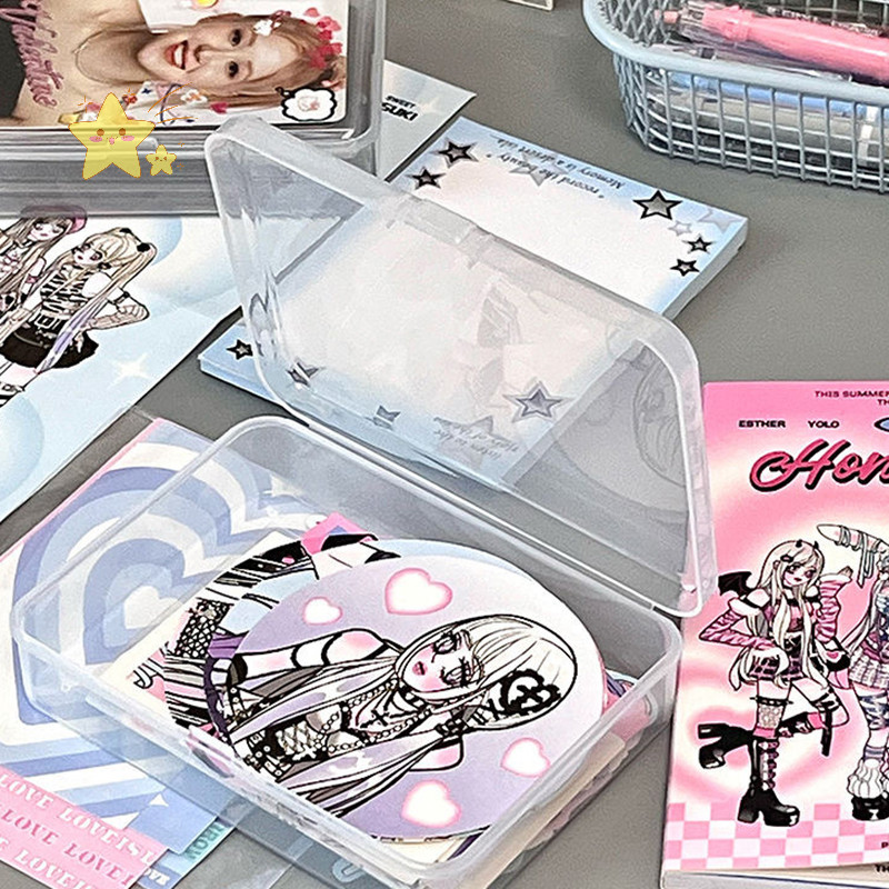 [JBTH] ใหม่กล่องเก็บพลาสติกใส Photocards กล่องเก็บการ์ดขนาดเล็กโต๊ะ Organizer กล่องการจําแนกกล่องเครื่องเขียน [JB]
