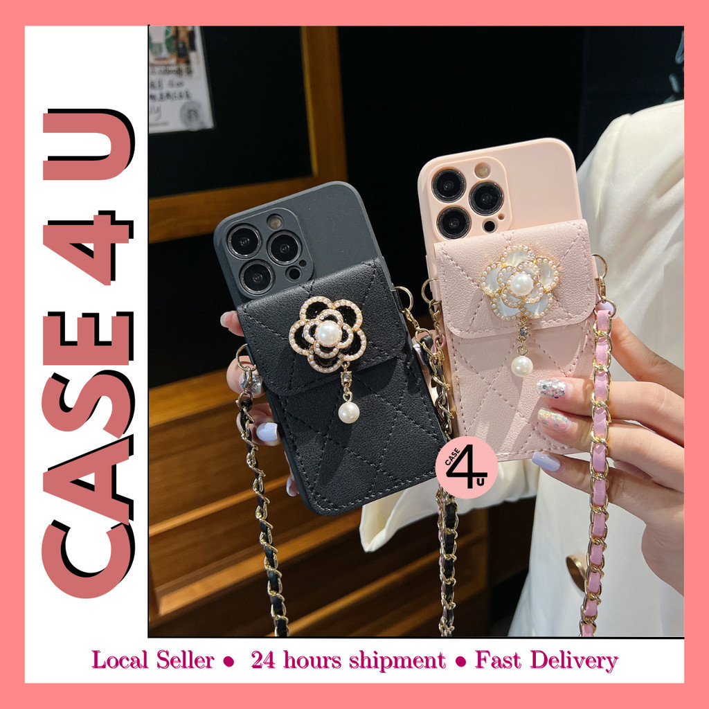 Oppo A3 A5 A6 Pro A53 A73 2020 A15 A15s A16 A17 A17k A18 A38 pearl wallet soft case