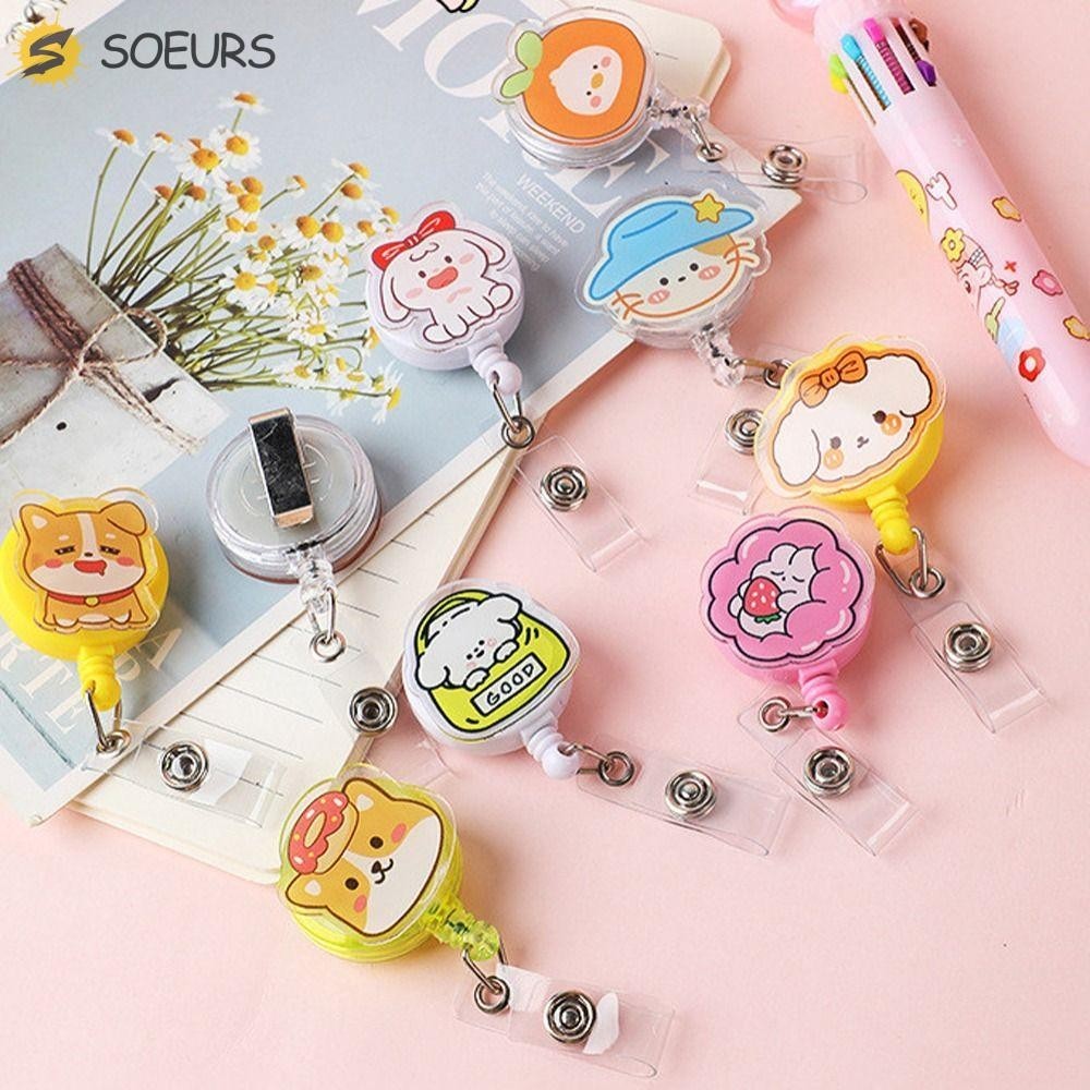 Soeurs Badge Holder Clip, Exhibition Enfermera Name Card Retractable Badge Reel, Student Acrylic Car