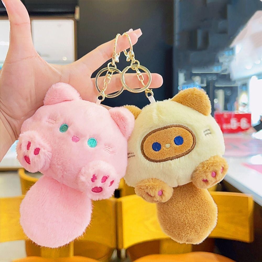 BREEZE จี้ตุ๊กตาแมวน้อย, พวงกุญแจตุ๊กตา Diy Kawaii, พวงกุญแจตุ๊กตาแฟชั่นนุ่ม