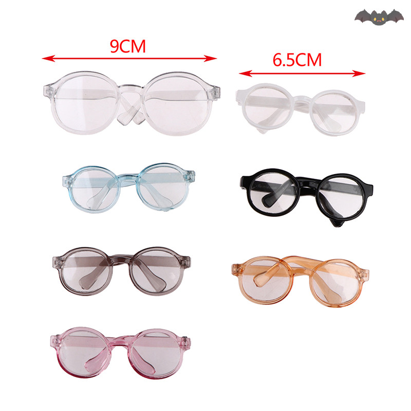 [PE] อุปกรณ์เสริมแว่นตาตุ๊กตา Plush Round Frame 6.5/9.5cm แว่นตาเลนส์ใส TH