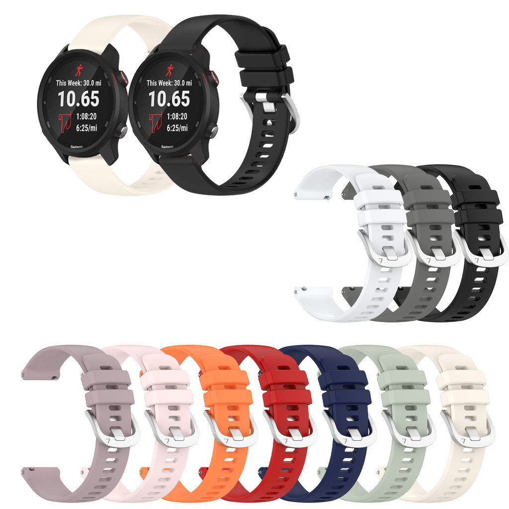 สายรัดซิลิโคนอ่อนนุ่มสําหรับ Garmin Venu Sq 2 Venu 2 Plus Sport Replacement Band Garmin Forerunner 165 645 245 เพลง 55 158 70 170 Vivoactive 6 5 3 Active 5