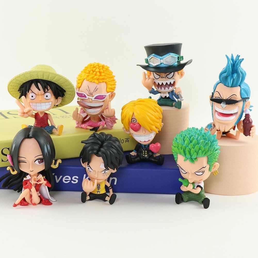✅พร้อมส่งในไทย✅ Luffy ตุ๊กตาฟิกเกอร์ Zoro Sanji Ace Nami Robin ขนาดเล็ก 8-10 ซม. ของเล่นสําหรับเด็ก