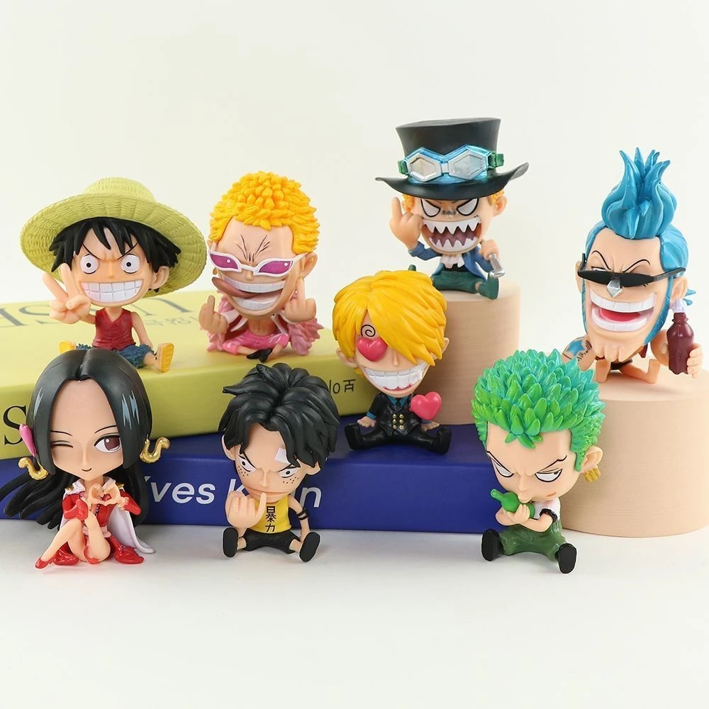 ฟิกเกอร์ Luffy Zoro Sanji Ace Nami Robin ขนาด 8-10 ซม