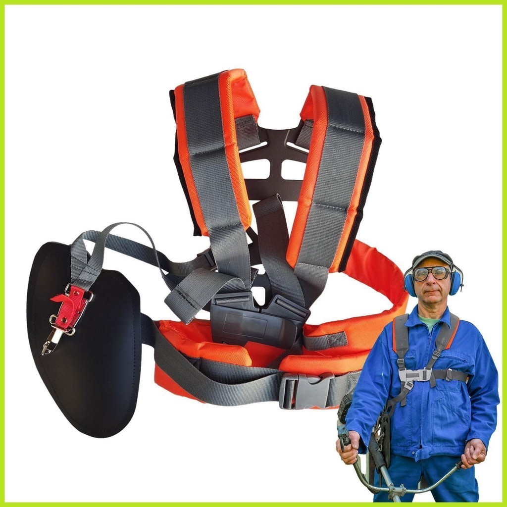 Weedeater Harness คู่ไหล่เบาะเข็มขัด Trimmer Harness ไหล่คู่ Ergonomic เครื่องตัดแปรง unhcxeth