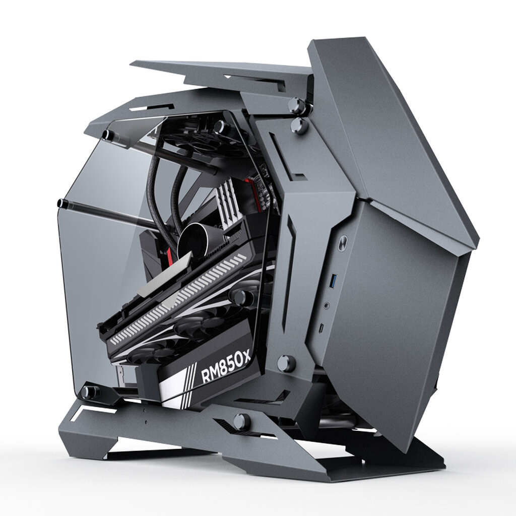 Case Jonsbo MOD 3 GREY Aluminuim Open Air Tempered Glass