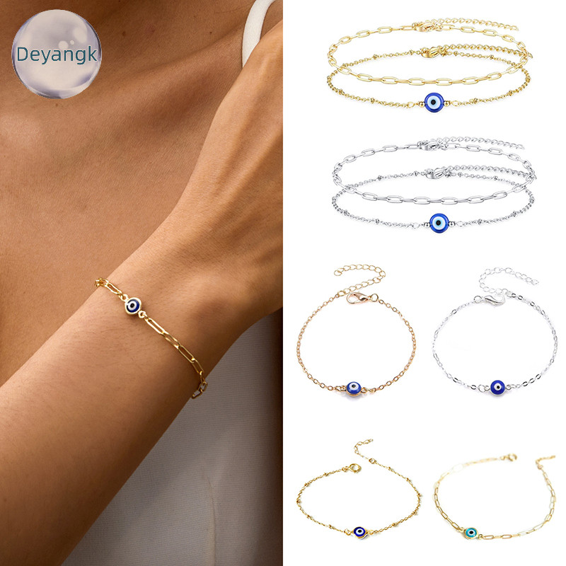 Deyangk Blessed Evil Eye สร้อยข้อมือผู้หญิง Lucky ทองแดง Devil Eye สายรัดข้อมือของขวัญเครื่องประดับของขวัญ TH
