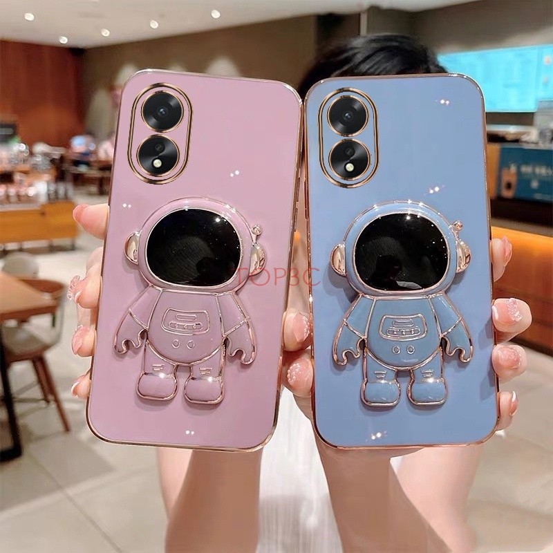 เคส Oppo A38/A60/A18/A58/A78 4G/A98 5G/A78 5G/A17 เคสโทรศัพท์ พร้อมที่ยึด นักบินอวกาศ ซิลิโคนนิ่ม กันกระแทก ฝาครอบป้องกัน Oppo A38/A60/A18/A58/A78 4G/A98 5G/A78 5G/A17