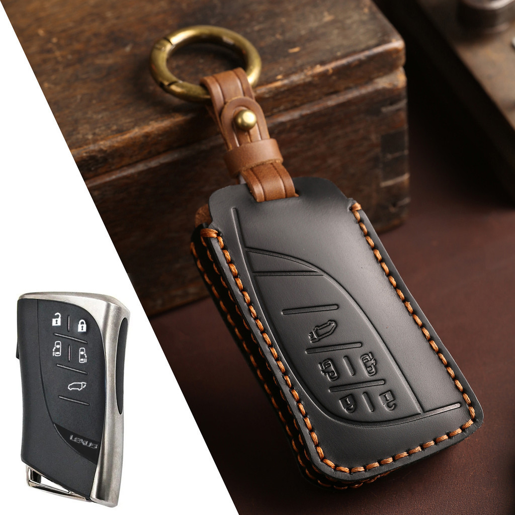 หนังรถ Fob ฝาครอบกุญแจ Protector ชุดกระเป๋าสําหรับ Lexus LM350h LM500 Keyless Go Remote Holder Shell พวงกุญแจอุปกรณ์เสริม