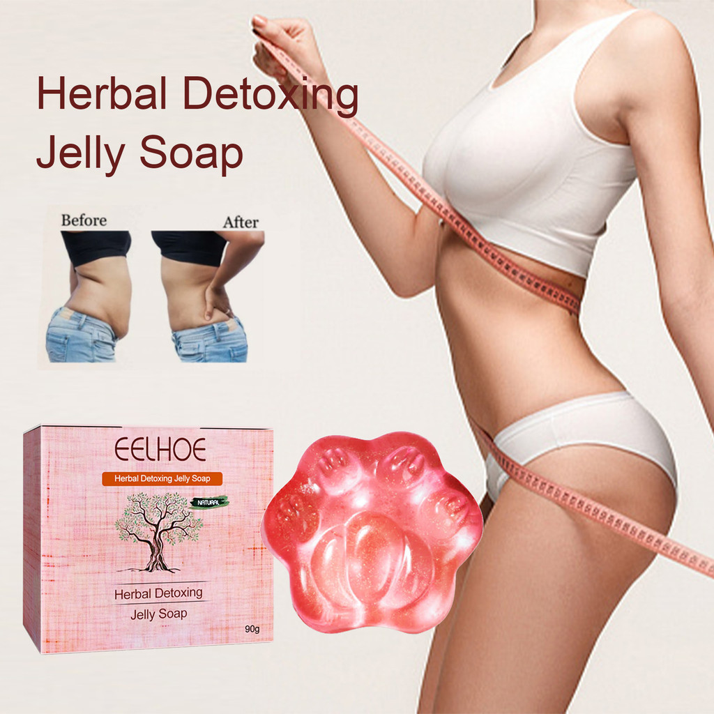 สบู่ลดไขมันสมุนไพร Burner ไขมันลดน้ําหนัก Detoxing Anticellulite Jelly Soap กระชับผิวทําความสะอาดลึก