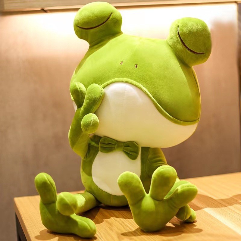 สกุชชี่น่ารักขายาวกบสีเขียวเจ้าชายตุ๊กตาตุ๊กตาตุ๊กตาหมอนเครื่องประดับของขวัญ