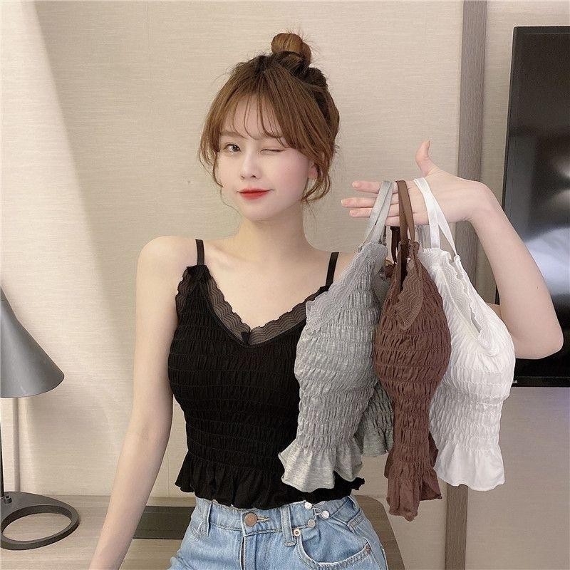 #249 พร้อมส่ง เสื้อสายเดี่ยว มีฟองน้ำ สม๊อคหลังยืดนิดหน่อย สินค้าพร้อมส่ง