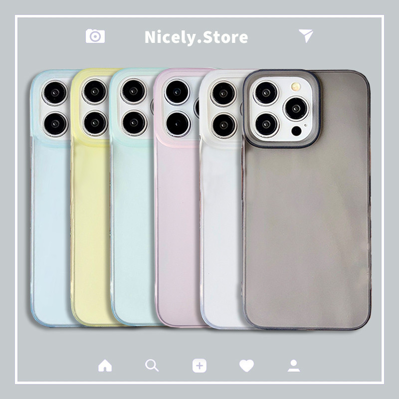 Simple Matte สีสันเคสโทรศัพท์สีบริสุทธิ์สําหรับ iPhone 15 14 Plus 13 12 11 Pro Max Xs Xr X กันกระแทก Big Hole ฝาหลัง Soft TPU ปลอก