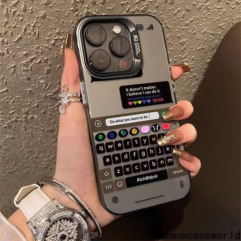 เหมาะสำหรับ iPhone11 12 13 14 15Pro Promax XSMAX 7 8p xr อินเทอร์เฟซการส่งข้อความสร้างสรรค์เคสโทรศัพท์ฝ้า