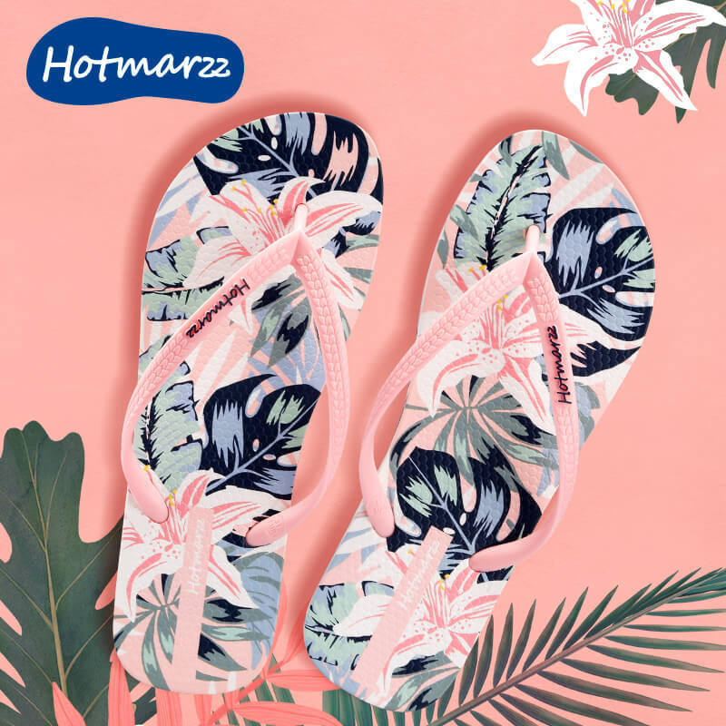 Hotmarzz Ladies Flip-Flops กันลื่นลําลอง Slipp