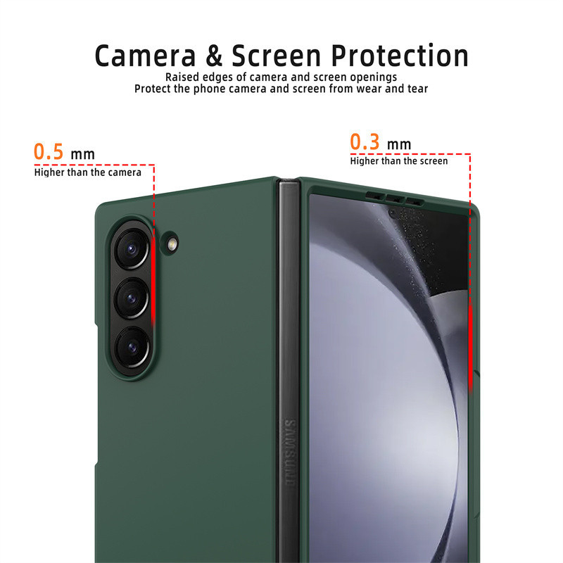 Slim Skin Feel Oil Spray Folding Case Samsung Galaxy Z Fold 6 Z Fold 5 Z Fold 4 Ultra Thin Casing Solid Color กันกระแทกฝาหลัง Fold6 Fold5