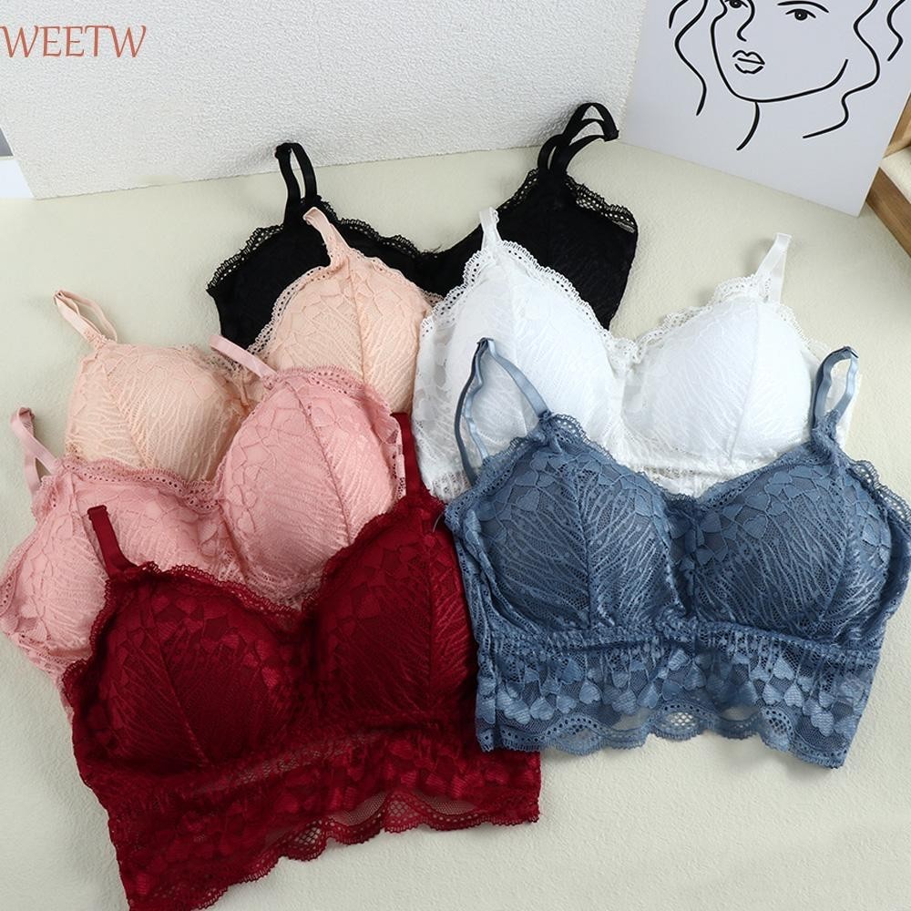 Weekw ผู้หญิง Camisoles All-Match กีฬาลูกไม้หัวใจไนลอนภายในเสื้อผ้าออกแบบแฟชั่น U-Shape Bras