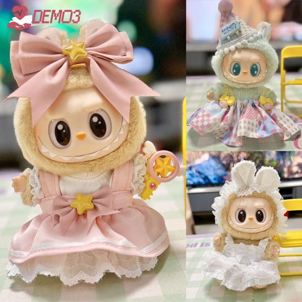 [DEMO3] เสื้อผ้าตุ๊กตา Labubu, Sit-Down Party Series ตุ๊กตา Cos ชุดตุ๊กตาอุปกรณ์เสริม, ของขวัญ Handmade ผ้าทนทานกระโปรงตุ๊กตาสําหรับ 15 ซม. Labubu ตุ๊กตา