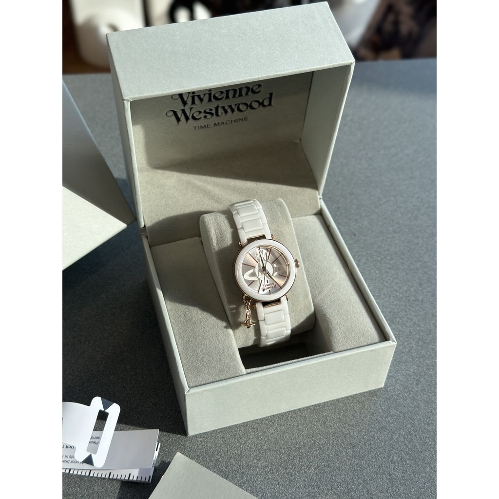 Vivienne Westwood Special White Ceramic Material Shixing Womens Watch 32MM